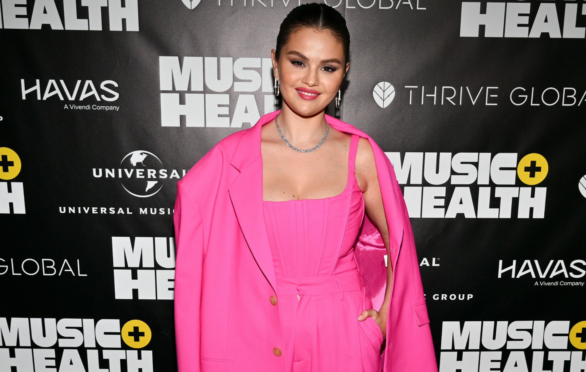 Selena Gomez at the Music + Health Summit presented by Universal Music Group and Thrive Global at 1 Hotel on September 19, 2023