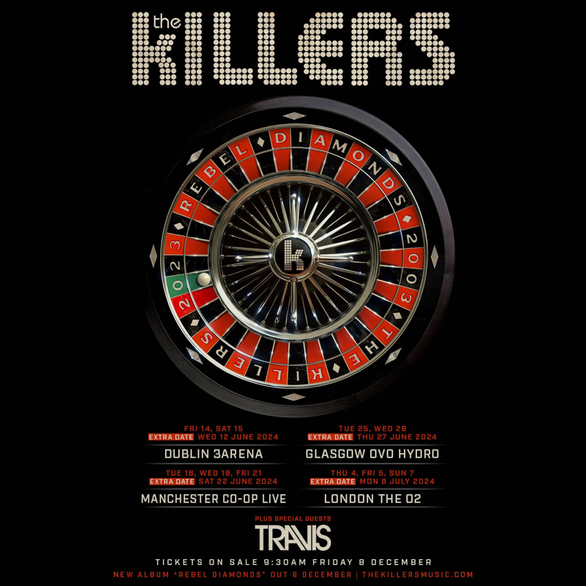 The Killers 'Rebel Diamonds' tour poster. Credit: PRESS