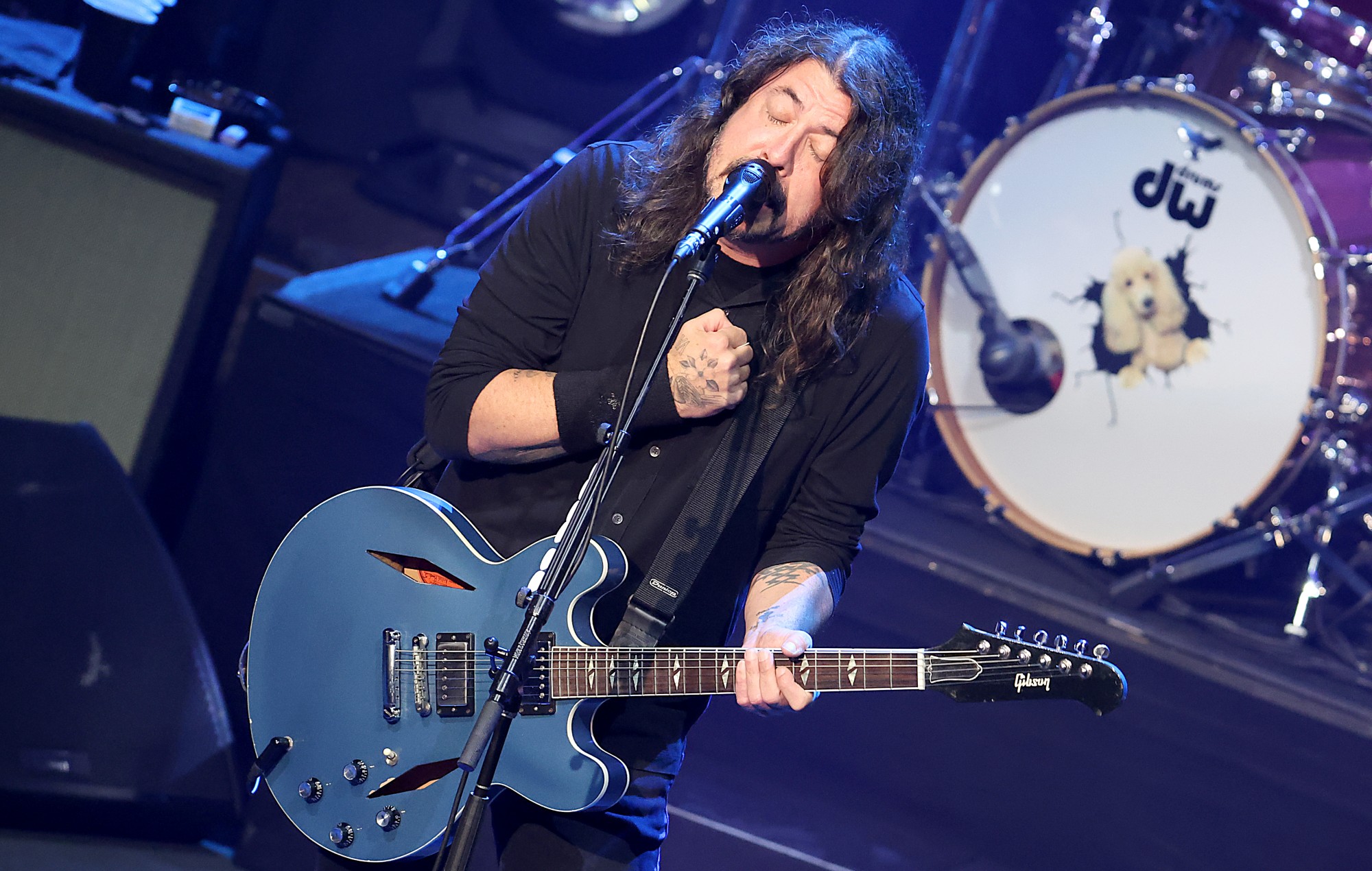 Dave Grohl performs in concert during the Foo Fighters 