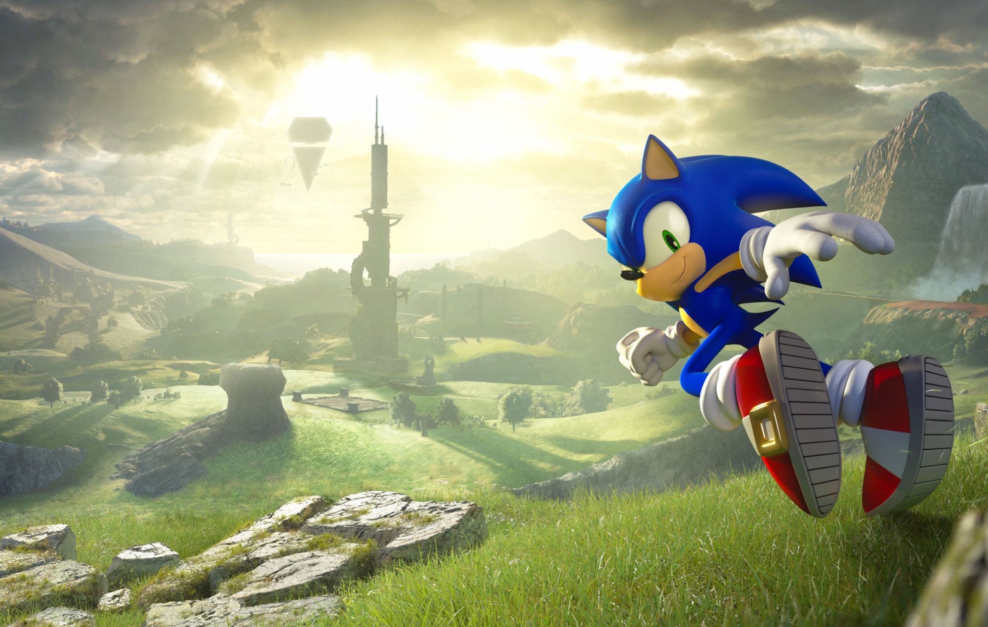 PS Plus August 2024 Games: Sonic can be seen racing across the open landscape