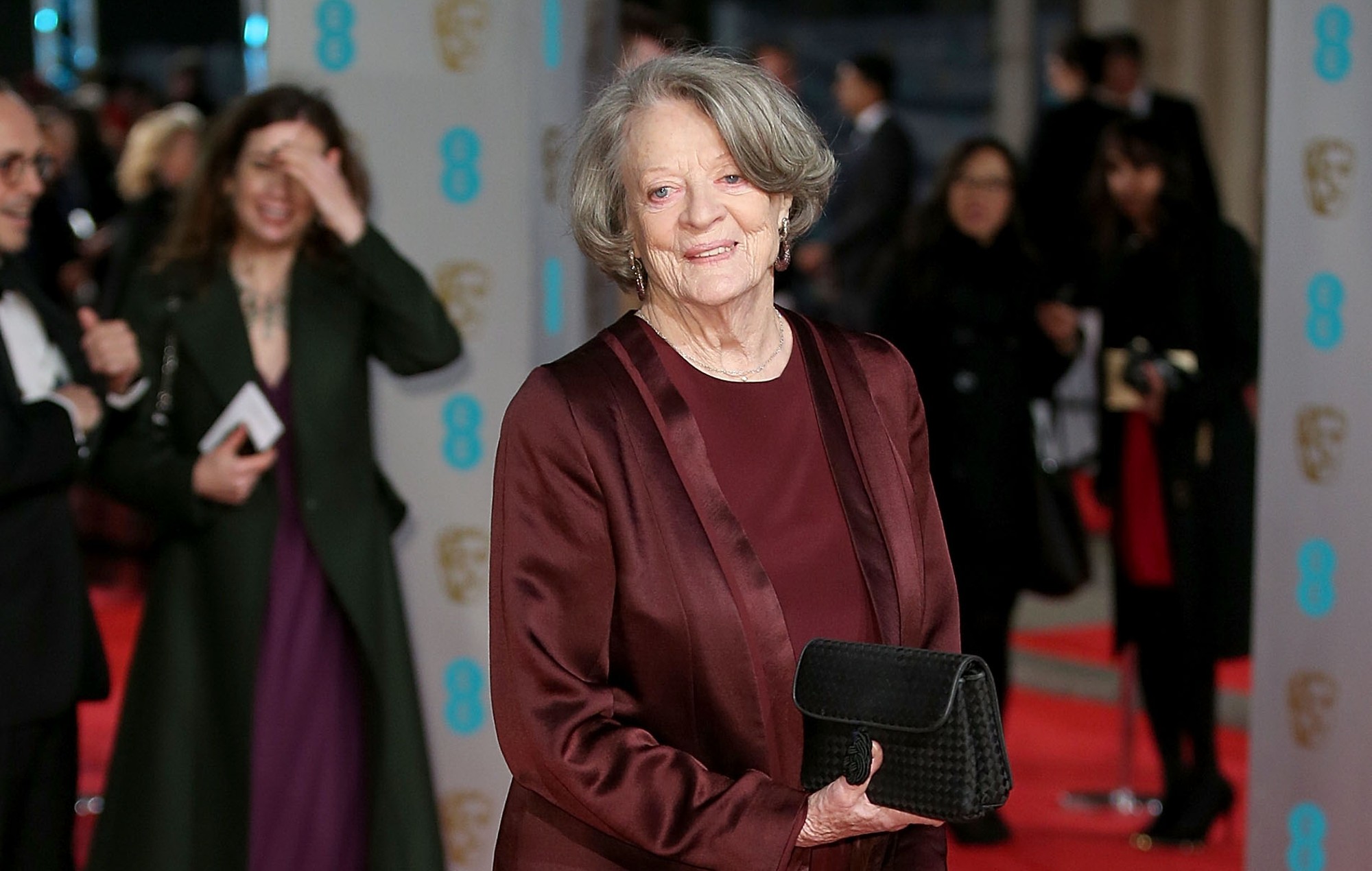 Maggie Smith attends the EE British Academy Film Awards at The Royal Opera House on February 14, 2016 in London, England.