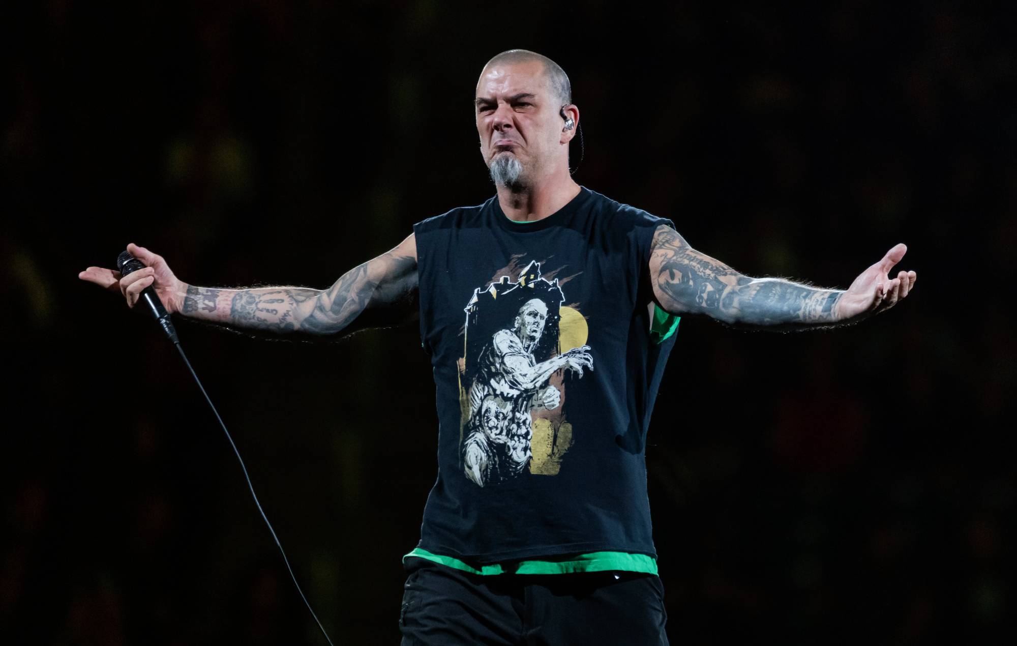 Phil Anselmo of Pantera performs at Ford Field on November 10, 2023 in Detroit, Michigan. (Photo by Scott Legato/Getty Images)