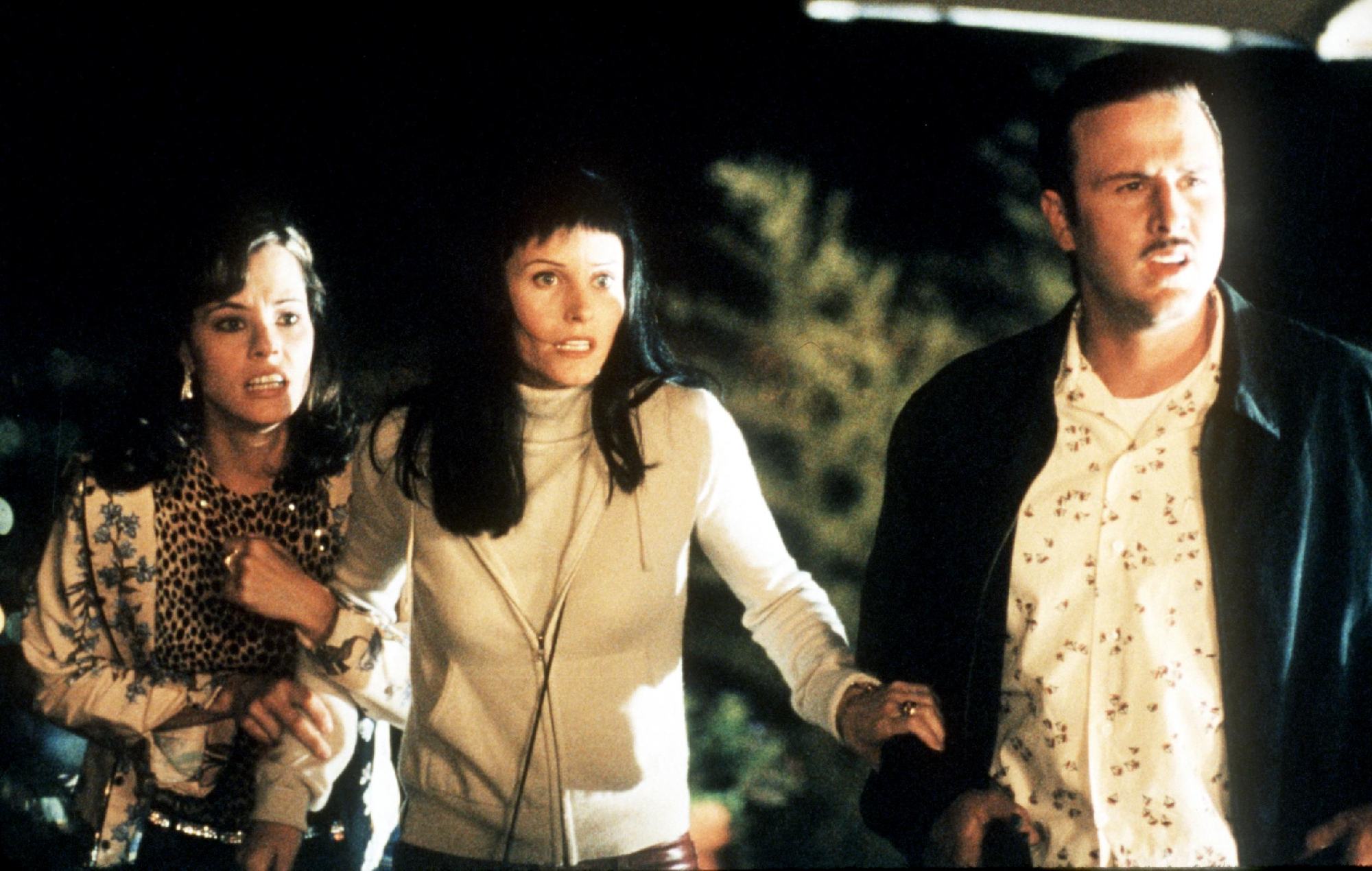 Parker Posey, Courteney Cox and David Arquette in ‘Scream 2’