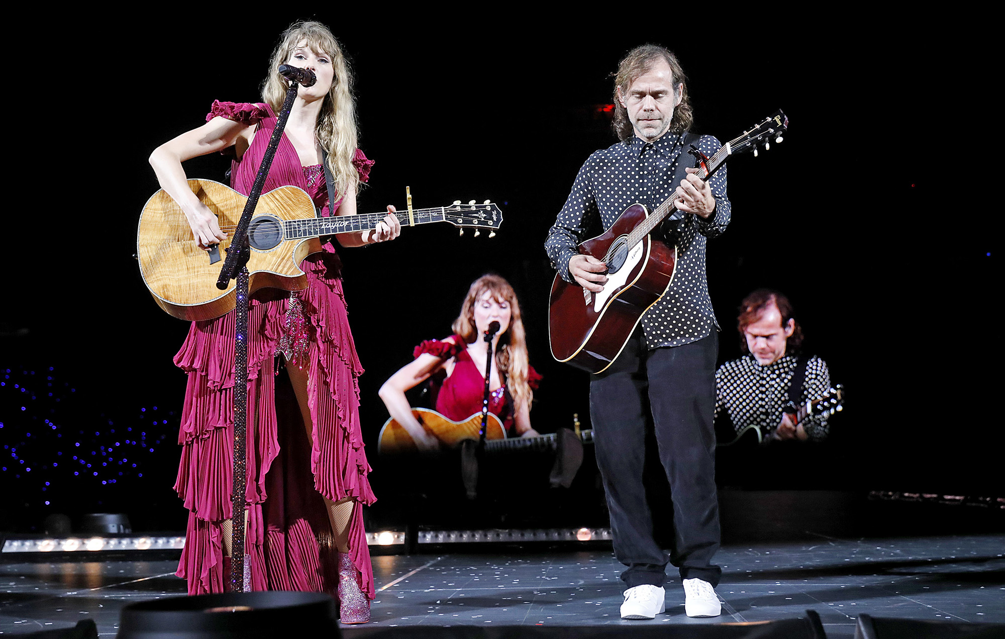 The National's Aaron Dessner performing with Taylor Swift in Tampa