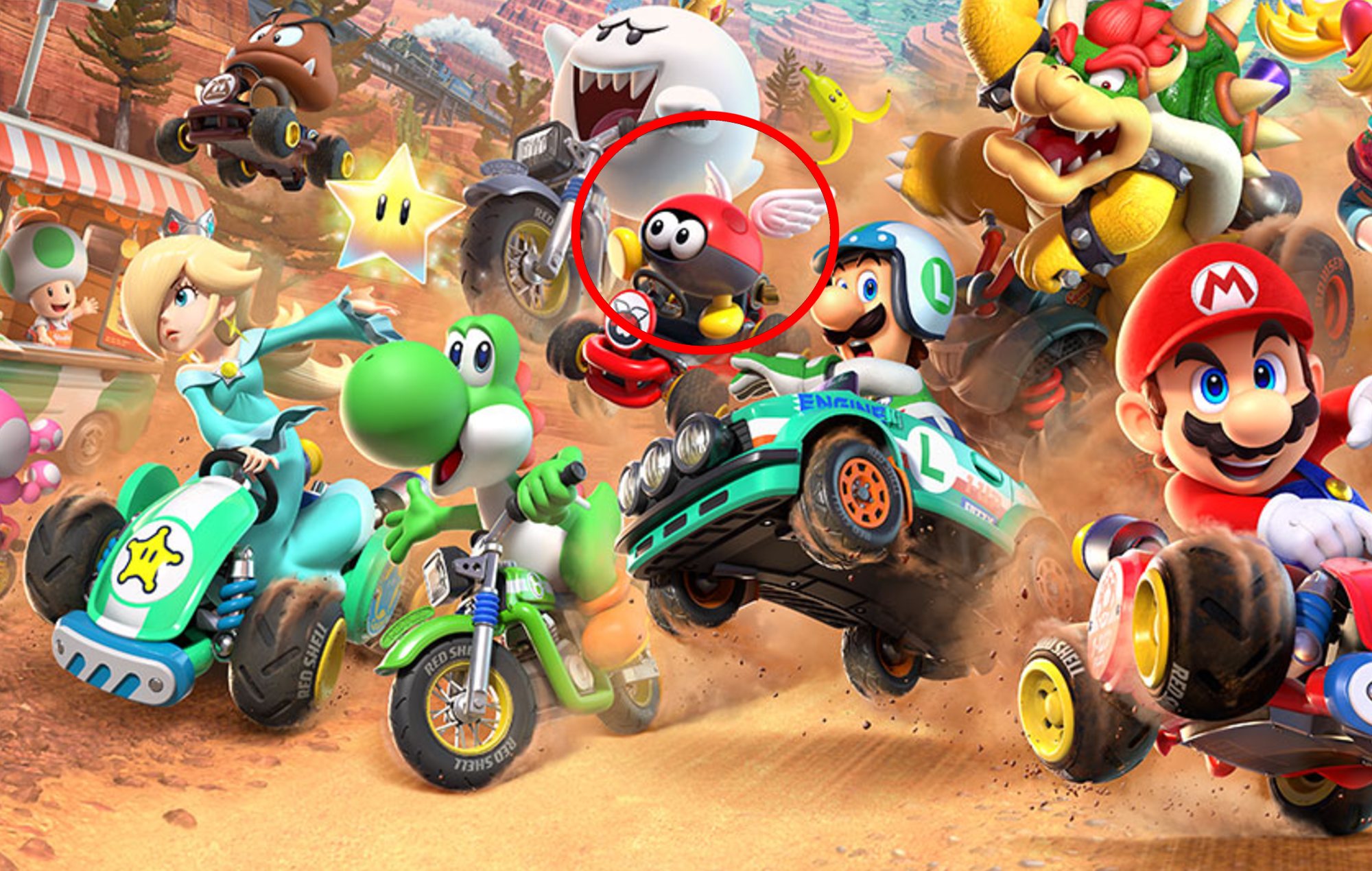 Mario Kart World Characters: Biddybud can be seen