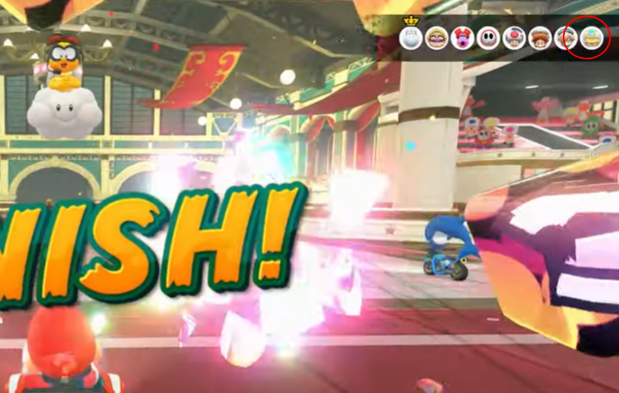 Mario Kart World Characters: Charging Chuck's icon can be seen