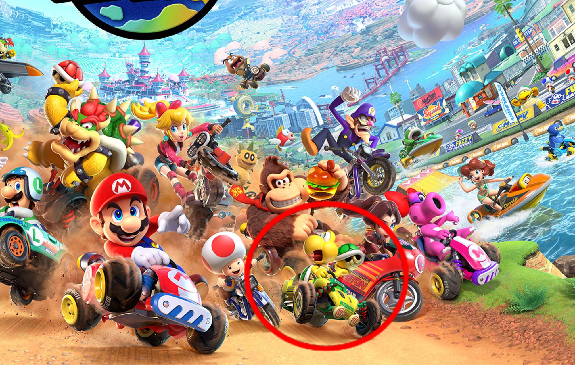 Mario Kart World Characters: Koopa Troopa can be seen