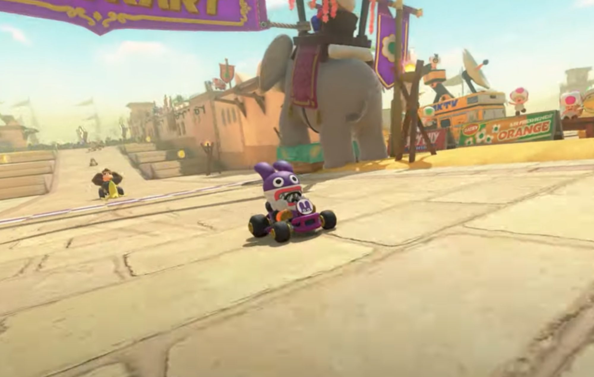 Mario Kart World Characters: Nabbit can be seen