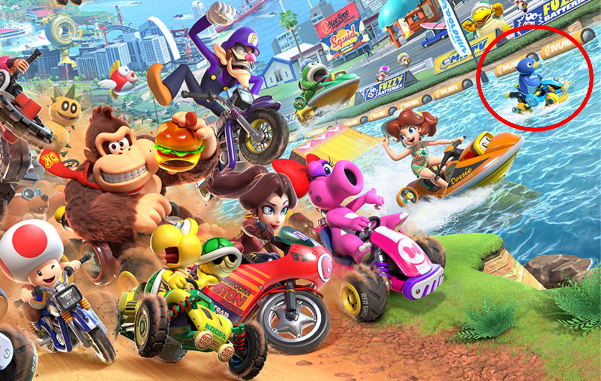 Mario Kart World Characters: Penguin can be seen