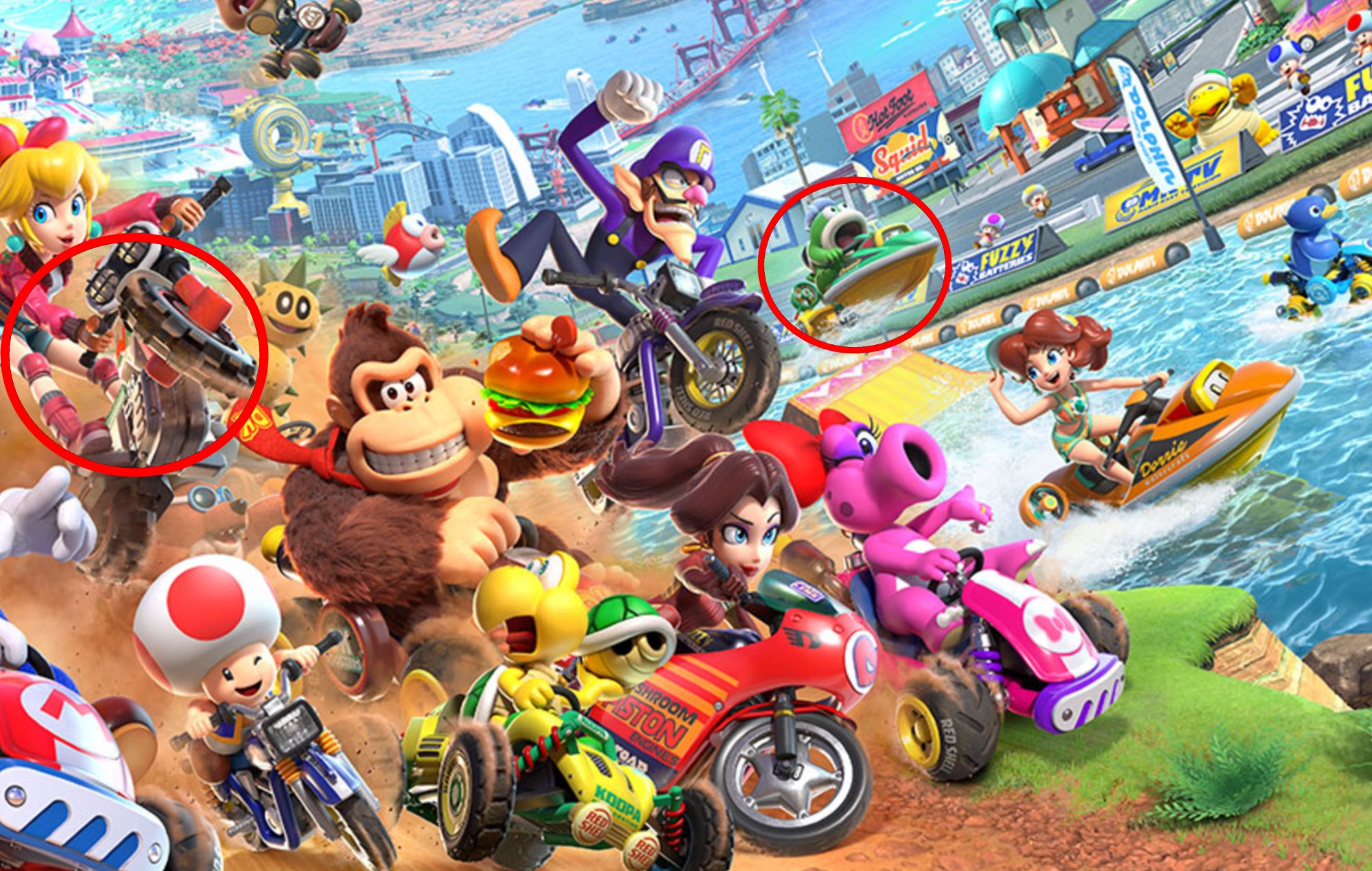 Mario Kart World Characters: Spike can be seen