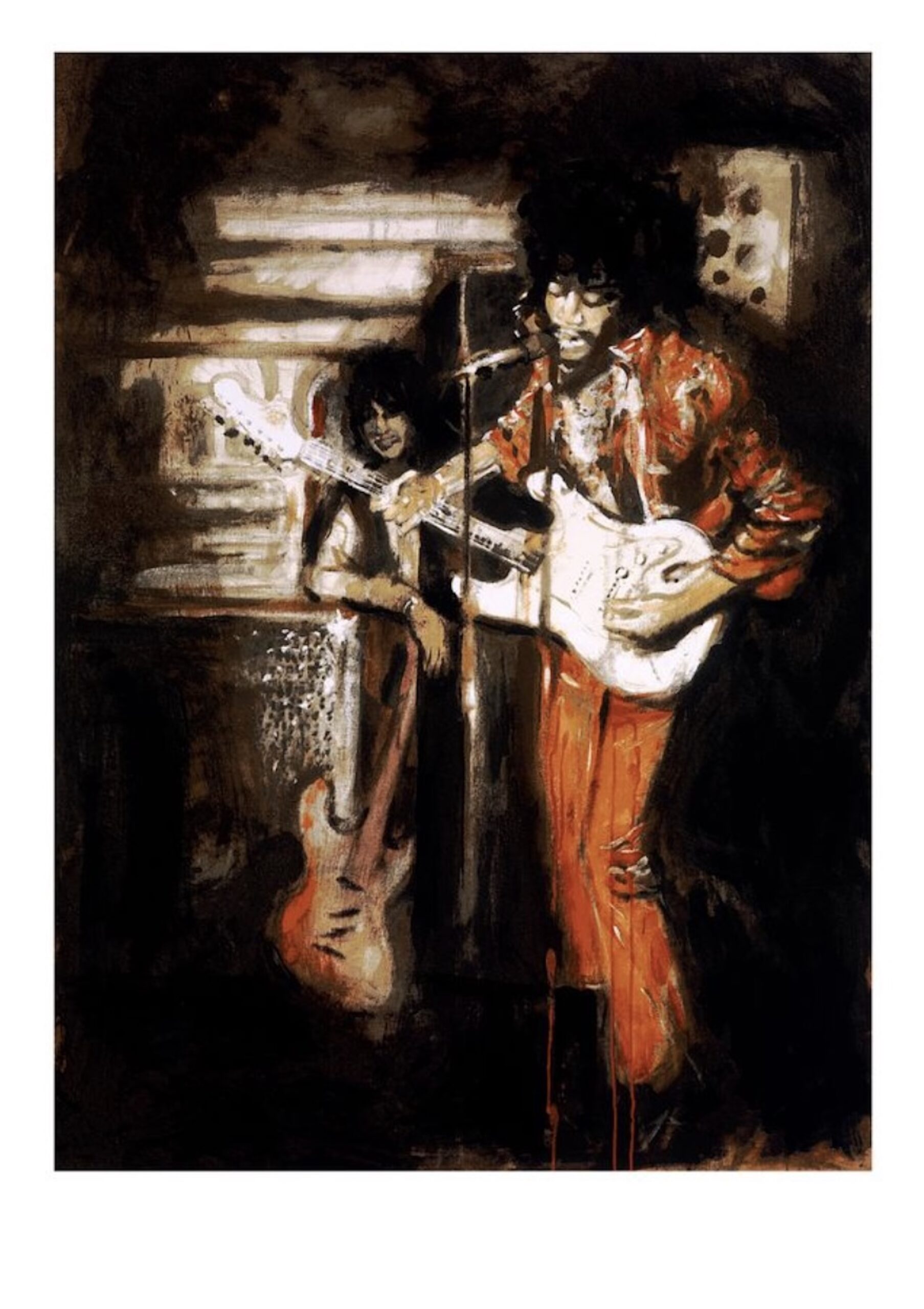 Ronnie Wood painting of Jimi Hendrix for 2026 exhibition. CREDIT: Press