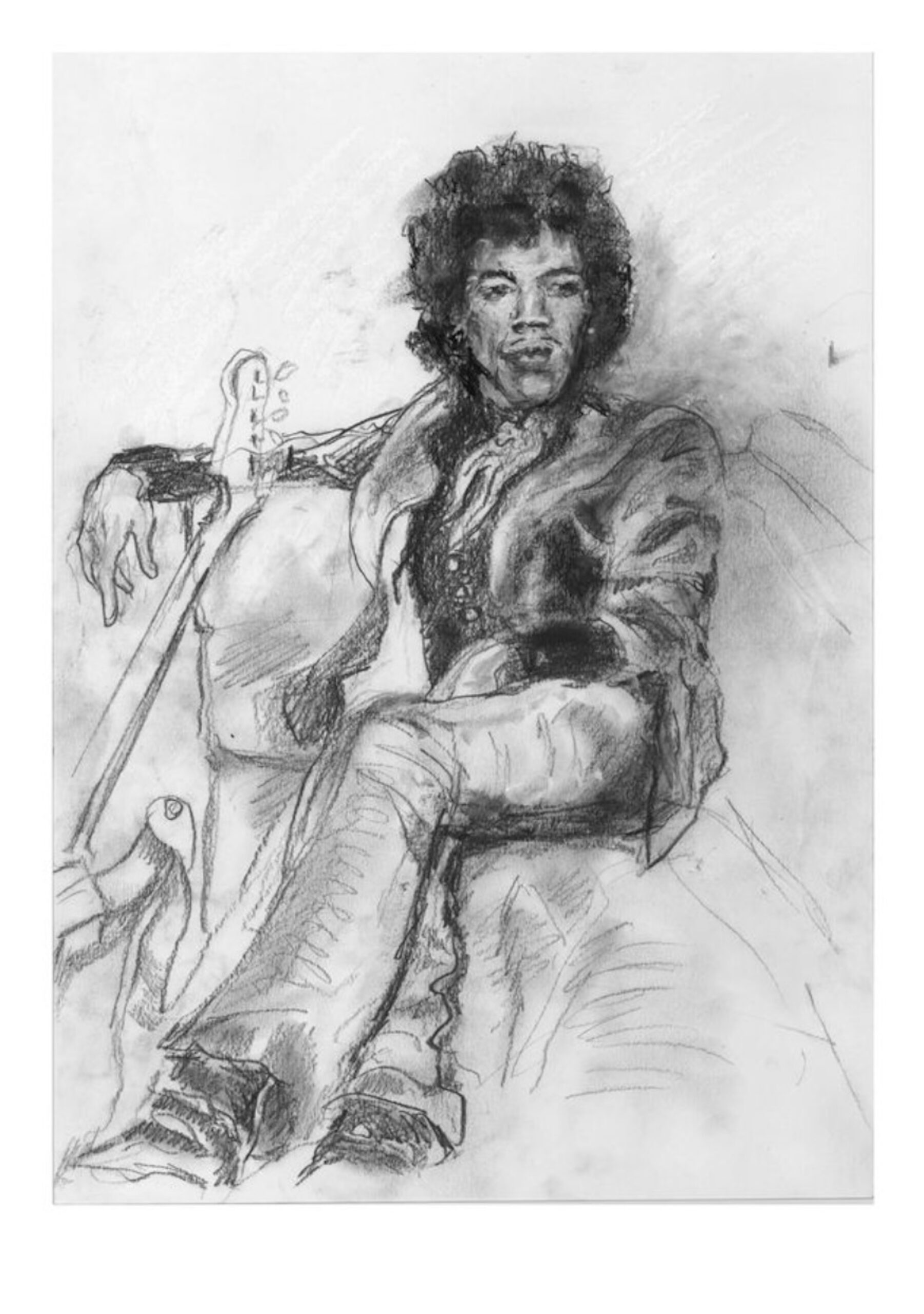 Ronnie Wood painting of Jimi Hendrix for 2026 exhibition. CREDIT: Press